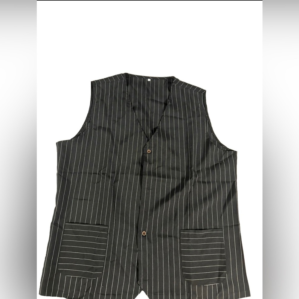 black button-down vest